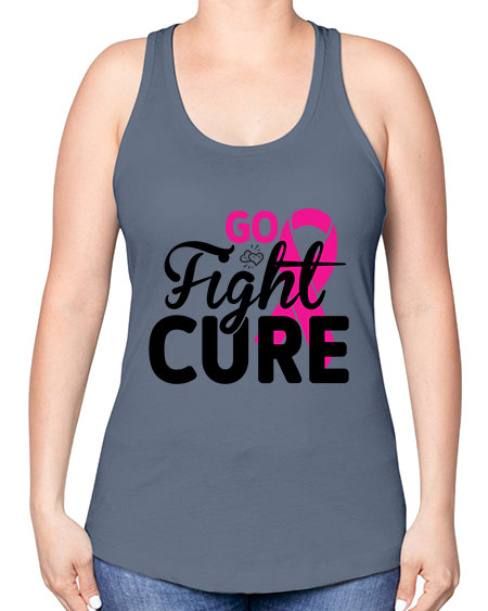 Go Fight Cure 23# - breast cancer -Racerback Tank
