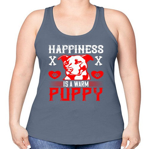 Happiness is a warm puppy Style 201# - dogs -Racerback Tank