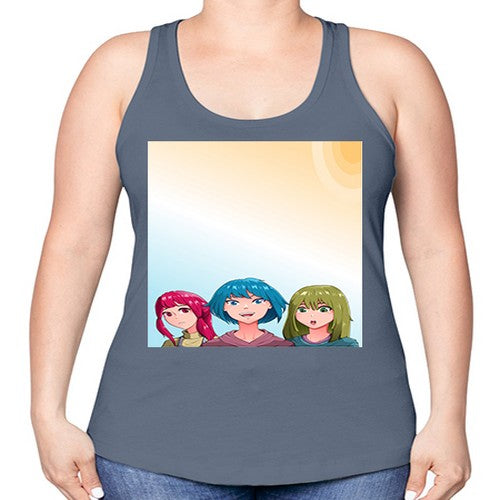 Happy three friend 20# - anime -Racerback Tank