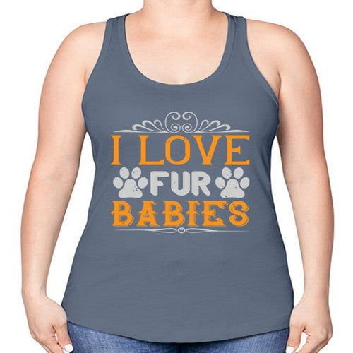 I Love Fur Babies Style 192# - dogs -Racerback Tank