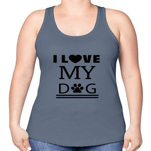 I Love My Dog Style 41# - dogs -Racerback Tank