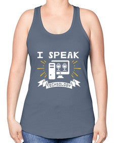 I speak technology 37# - computer -Racerback Tank