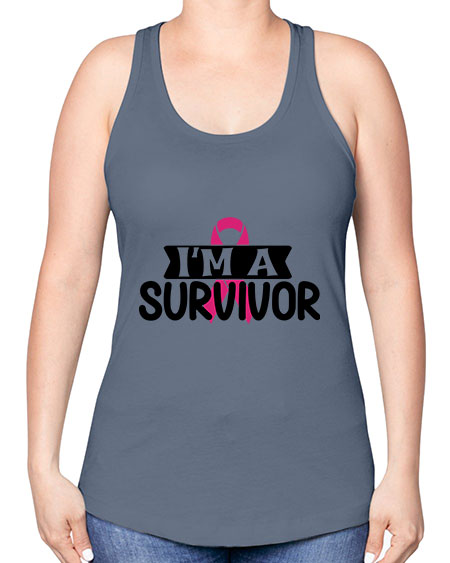 Im a Survivor 17# - breast cancer -Racerback Tank