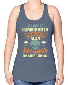 In a lan of immigrants one was not an alien 28# - ufo -Racerback Tank