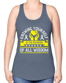 Knowing yourself is the beginning of all wisdom Style 38# - Self awareness -Racerback Tank