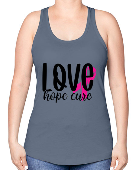Love Hope Cure 13# - breast cancer -Racerback Tank