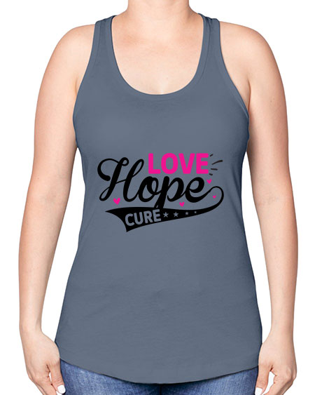 Love Hope Cure 14# - breast cancer -Racerback Tank