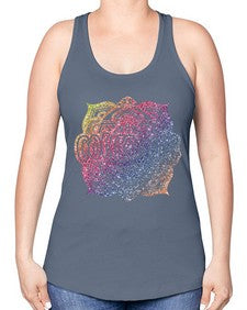 Mandala Courage Rainbow Glitter 758# - mandala -Racerback Tank