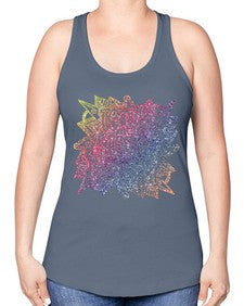Mandala Teach Love Inspire Rainbow Glitter 762# - mandala -Racerback Tank