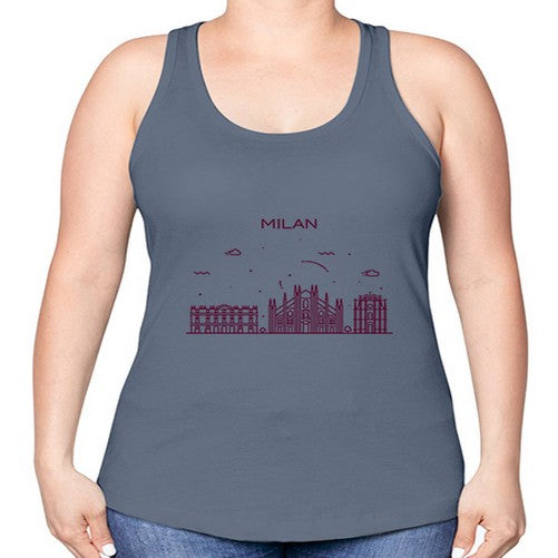 Milan 1294# - cities -Racerback Tank