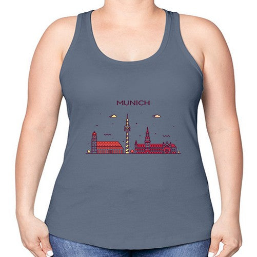 Munich 1390# - cities -Racerback Tank