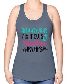 Nurse Fixin Cuts Stickin Style Style 1153# - nurse -Racerback Tank