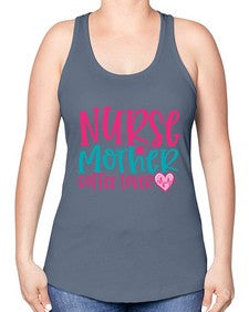 Nurse Mother Coffee Lover Style 1185# - nurse -Racerback Tank
