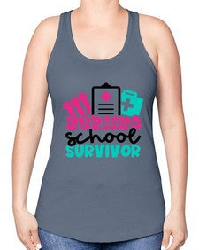 Nursing School Survivor Style Style 1278# - nurse -Racerback Tank
