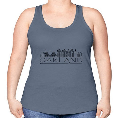 Oakland Minimal Skyline 1514# - cities -Racerback Tank
