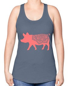 PigMandala 985# - mandala -Racerback Tank