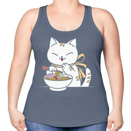 Ramen Cat Kawaii Anime Tee Japanese 280# - anime -Racerback Tank