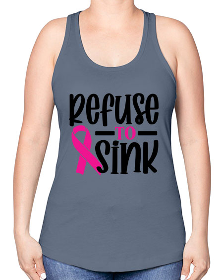 Refuse to Sink 9# - breast cancer -Racerback Tank