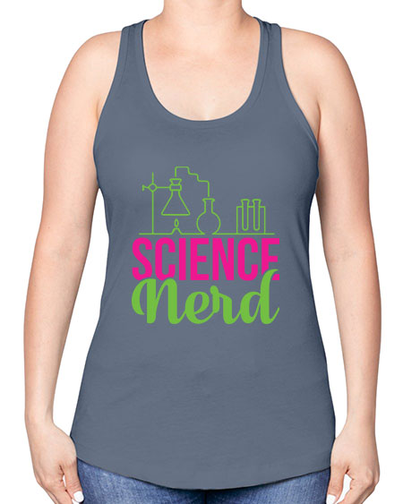 Science Nerd 60# - general science -Racerback Tank