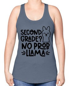 Second Grade No Prob 830# - second grade -Racerback Tank