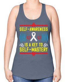 Self wareness is a key to self mastery Style 32# - Self awareness -Racerback Tank