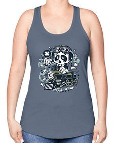 Skull Train 1067# - skull and bones -Racerback Tank