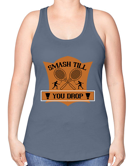 Smash till you drop 1864# - badminton -Racerback Tank