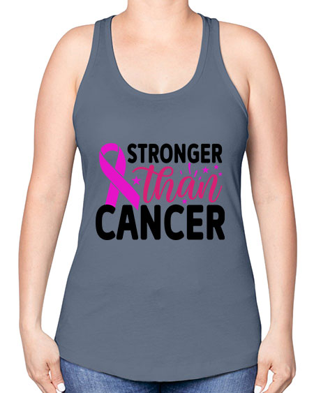Stronger Than Cancer 6# - breast cancer -Racerback Tank