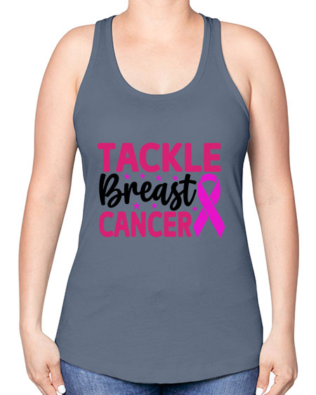 Tackle Breast Cancer 5# - breast cancer -Racerback Tank