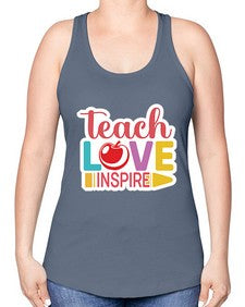 Teach Love Inspire 1443# - teacher -Racerback Tank