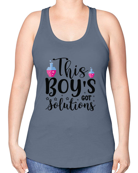 This Boy s Got Solutions 20# - general science -Racerback Tank