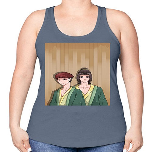Two man in a hot spring 18# - anime -Racerback Tank