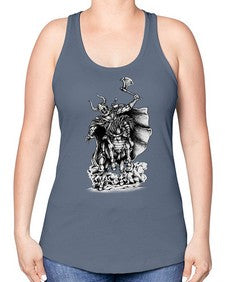 Warrior Skull Files 1208# - skull and bones -Racerback Tank
