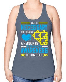 What is necessary to change a person is to change his awareness of himself Style 8# - Self awareness -Racerback Tank