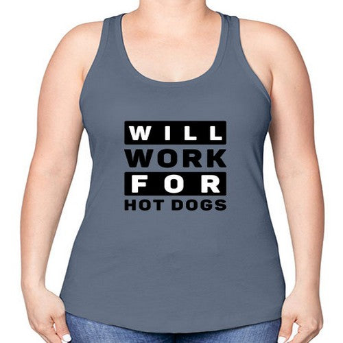 Will Work For Style 1# - dogs -Racerback Tank