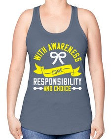 With awareness come responsibility and choice Style 5# - Self awareness -Racerback Tank
