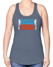 Worlds okayest plumber1665# - plumber -Racerback Tank