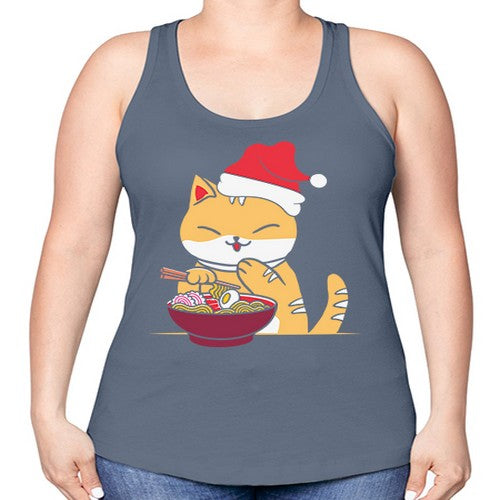 Xmas Kawaii Anime Shiba Inu Eating Ramen 289# - anime -Racerback Tank