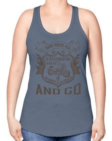 Young riders pick a destination and go old riders pick a dissection and go 84# - motorcycle -Racerback Tank