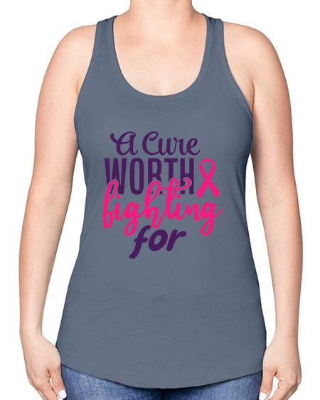 a cure worth fighting for Style 17# - breast cancer -Racerback Tank
