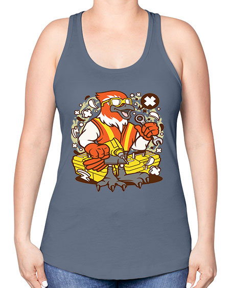 bird mechanic worker 21# - birds -Racerback Tank