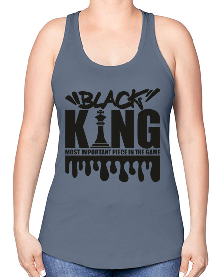black king 214# - black words and phrases -Racerback Tank