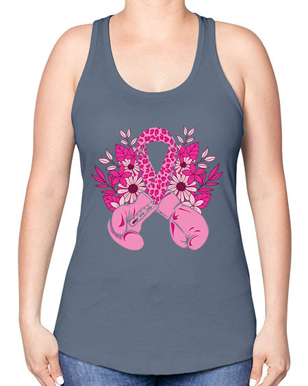 boxing gloves breast cancer - breast cancer -Racerback Tank