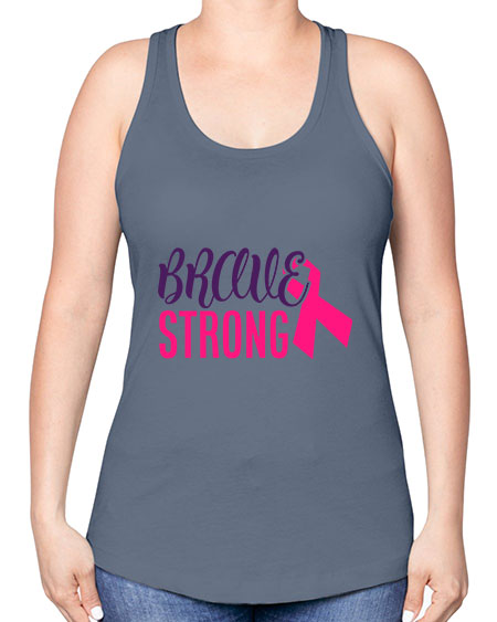 brave strong Style 15# - breast cancer -Racerback Tank