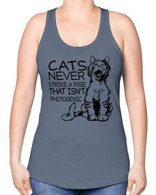 cats never strike a pose that isnt photogenic - cats -Racerback Tank