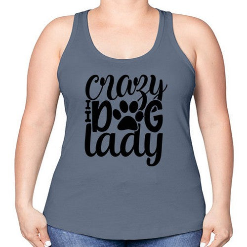 crazy dog lady Style 122# - dogs -Racerback Tank