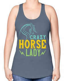 crazy horse lady Style 10# - horse -Racerback Tank