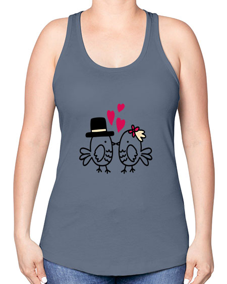 cute little birds 29# - birds -Racerback Tank