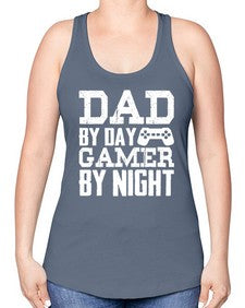 dad by day gamer by night 68# - video games -Racerback Tank