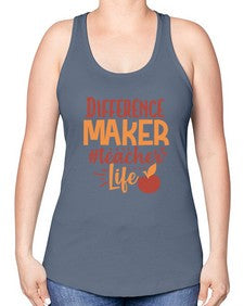 difference maker teacher life 710# - teacher -Racerback Tank